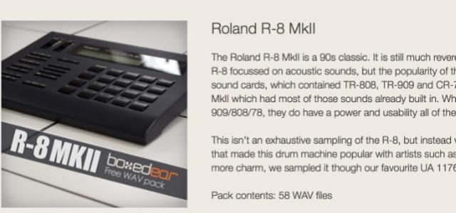 ドラムマシーン名機R-8 MkIIのサウンドを収録したサンプル集の無償配布 